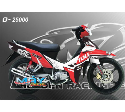 Q 25000 SIRIUS TOLL racing logo sp su tu lion motul trang do den 