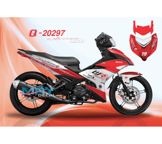 Q 20297 EX 150 racing trang do white red logo ur team caro rizoma 