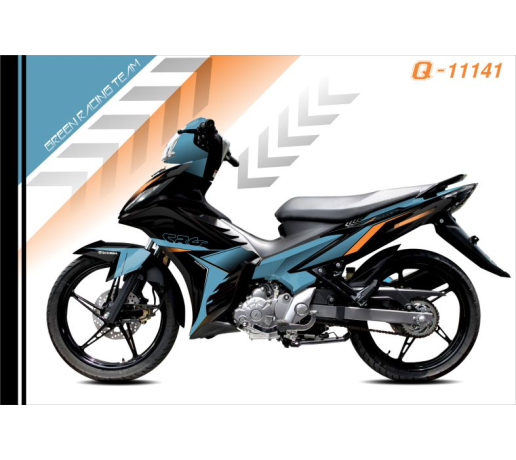 Q 11141 Exciter xanh duong den crg duong net line black blue