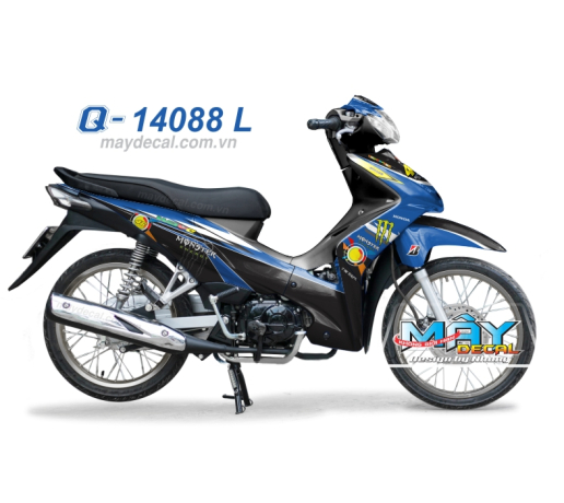 Q 14088 L - WAVE S 110 Bung truoc lien xanh gp den monster quy dau cao devil blue black den trang wh