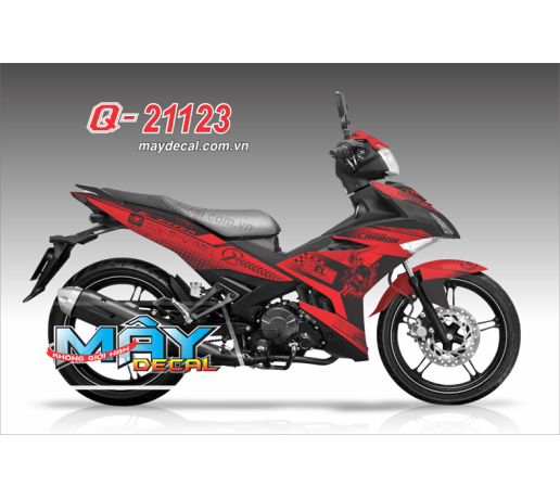 Q 21123 EX 150 carbon dau lau skull mui ten doc den black do red