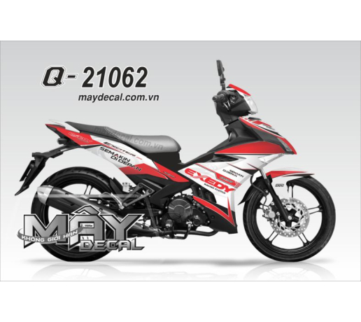 Q 21062 EX150 exedy trang do red white logo semakin di depan