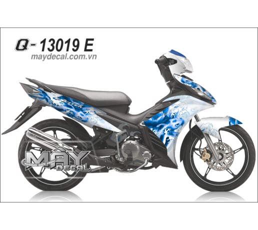Q 13019 E Exciter  trang xanh duong gp ca chep hoa rong long ngu dragon white blue