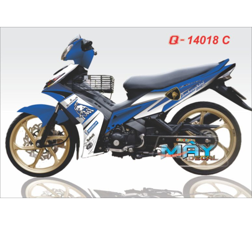 Q 14018 C - Exciter trang xanh gp white blue  lamboghini bo cow