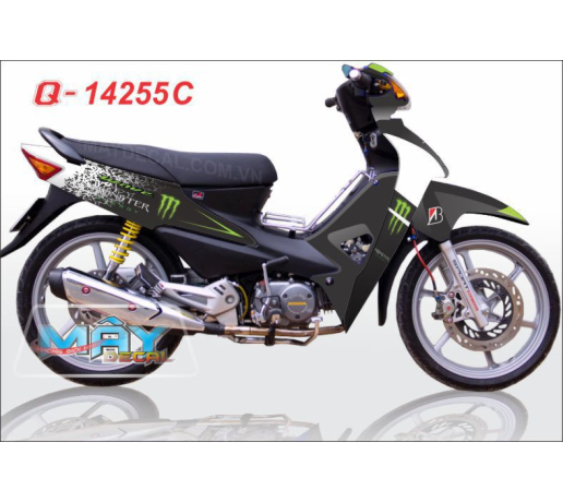 Q 14255 C - WAVE RS monster DG dau vet mong tay quy cao trang xanh kawa den green black white