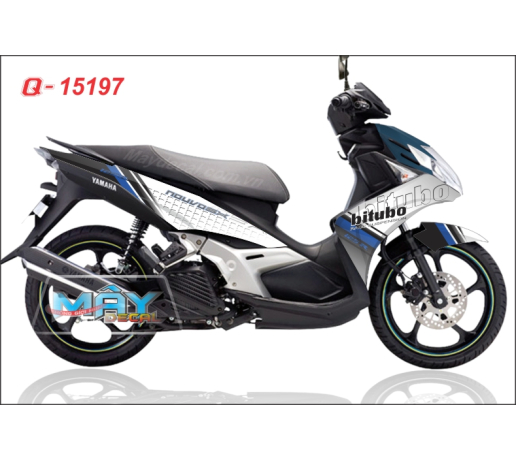 Q 15197 nouvo SX bitubo logo cham o vuong trang white xanh gp bue den black