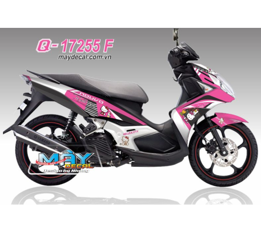 Q 17255 F - NO 5 hello kitty meo cat hong pink trang white hoat hinh cartoon