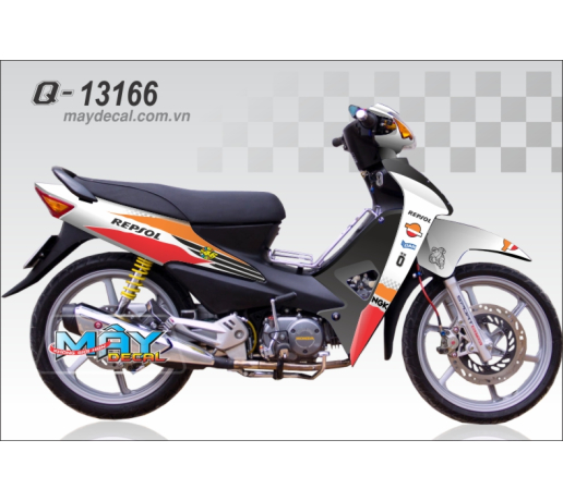 Q 13166 WAVE REPSOL do cam white trang red organe caro logo