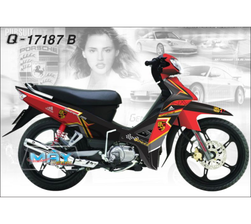 Q 17187 B SIRIUS porsche logo addidas the thao do den vang red black yellow