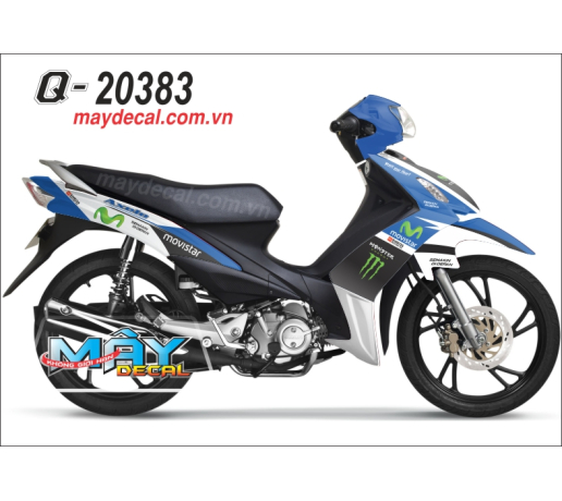 Q 20383 AXELO DEN BLACK TRANG WHITE XANH GP BLUE M MONSTER MOVISTAR