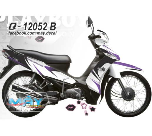 Q 12052 B taurus tim, trang, playboy, white puple, trang tri decal dan tem xe