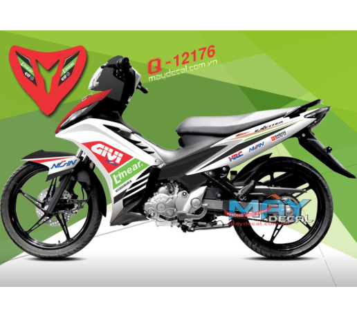 Q 12176 ex givi linear trang white do red xanh kawa green logo tem dau hrc