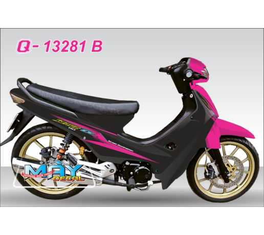 Q 13281 B - WAVE DOI DAU den black vang yellow hong pink 