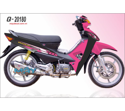Q 20180 Wave den hong pink fox cao black duong net tem roi line