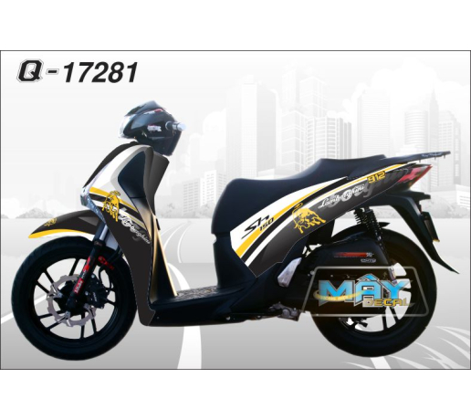 Q 17281 SH den trang vang bo lamboghini logo yellow black white
