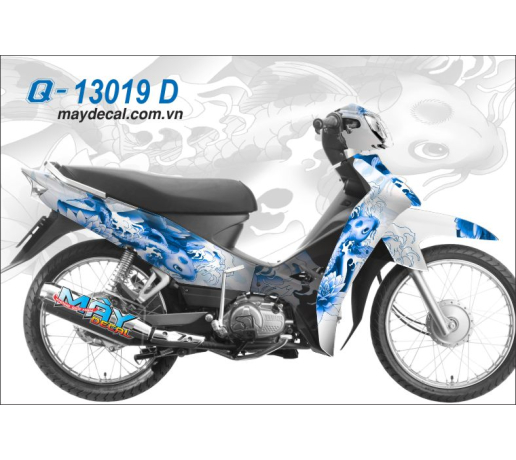 Q 13019 D SIRIUS trang xanh duong gp ca chep hoa rong long ngu dragon white blue