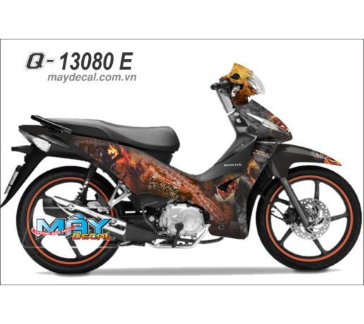 Q 13080 WAVE RS 2011 ghost rider lua fire ma toc do quy devil den black dau lau skull
