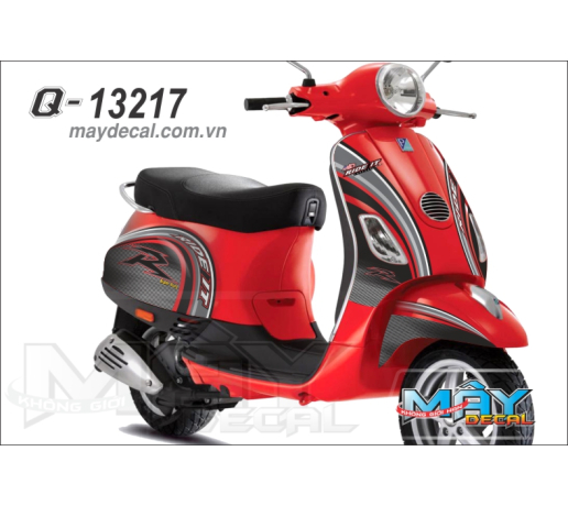 Q 13217 VESPA RIDE IT do red den black the thao sport