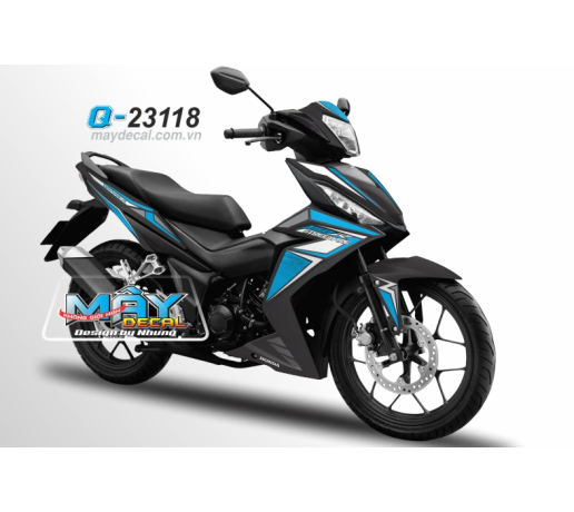 Q 23118 - Winner 150 den black trang white xanh blue r street line 