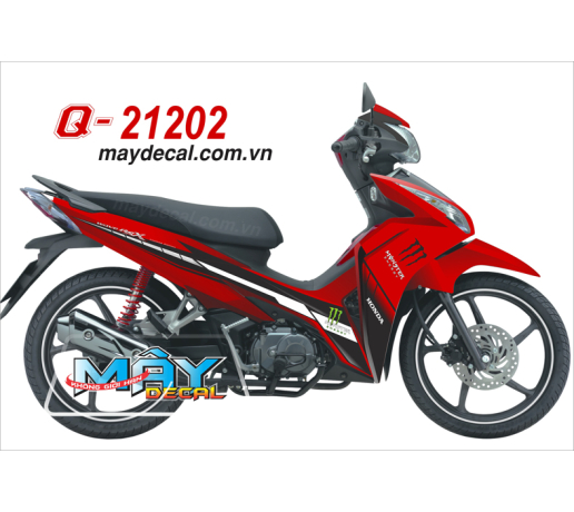 Q 21202 WAVE RSX 2012 do den black red monster dau vet mong tay quy cao logo soc honda