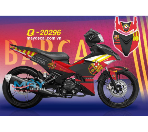 Q 20296 EX 150 barca fcb logo the thao bong da banh football sport do den vang black red trang white