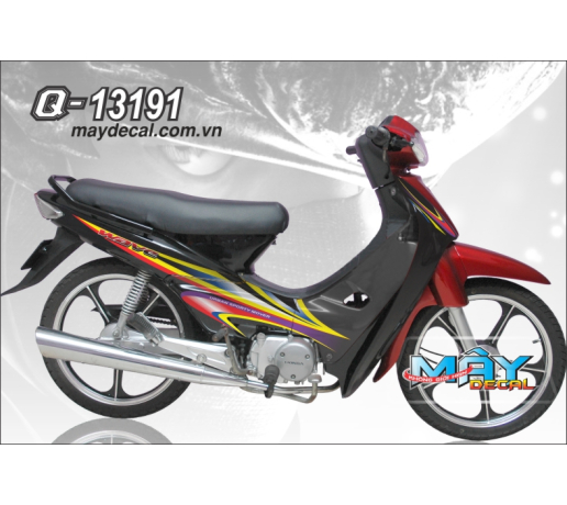 Q 13191 WAVE DOI DAU duong net line soc vang do den cam black red orange