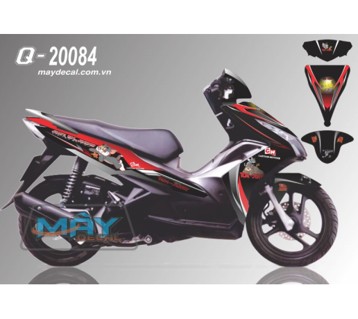 Q 20084 air blade tom and jerry chuot va meo cat mouse rat hoat hinh cartoon do den black red