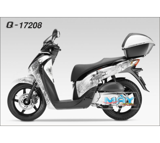 Q 17208 SH 2009 trang den black white grayscale ca chep ngu tatoo hinh xam