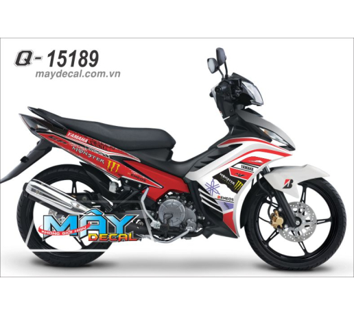 Q 15189 exciter trang white do red monster vat mong tay quy cao logo yamaha soc