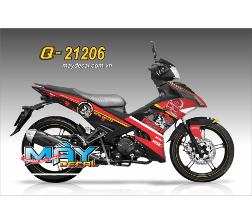 Q 21206 EX 150 logo mulishi dau lau linh trang do white red black den vang yellow ngk
