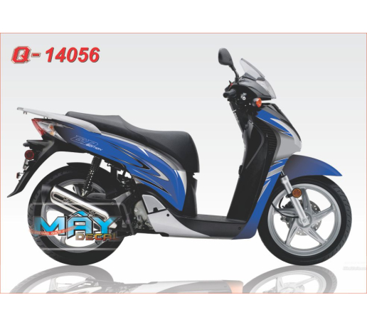 Q 14056 SH xanh gp xam blue gray grey duong net line