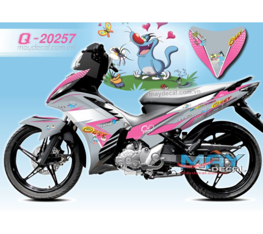 Q 20257 EX 2011 OGGY hoat hinh cartoon network cn meo gian cat trang hong xam gray pink white
