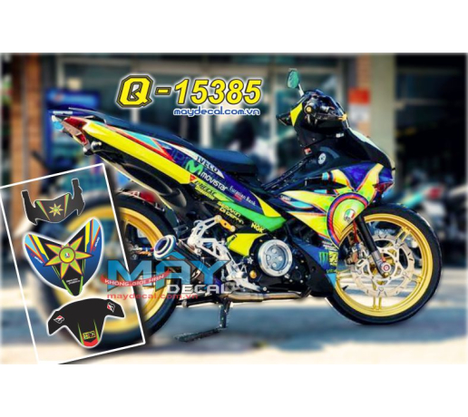 Q 15385 EX 150 MAT TROI movistar mat troi sun logo agv xanh gp trang vang white yellow blue 