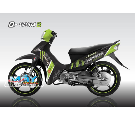 Q 17064 B - SIRIUS FI  den xanh kawa black green logo monster dg