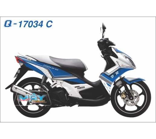 Q 17034 C NOUVO LX xanh gp trang white blue duong net line