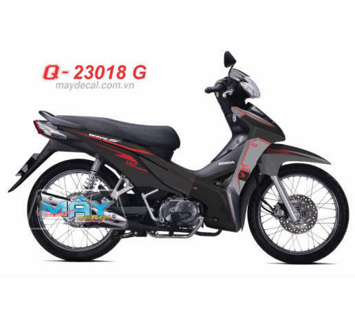 Q 23018  G - WAVE S 110 2013 chi duong net line den xam do red black gray