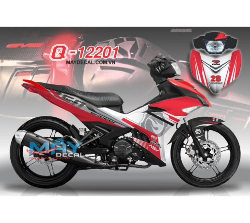 Q 12201 EX 150 trang do asv bell evs logo do bao ho red white logo lua fire nhu