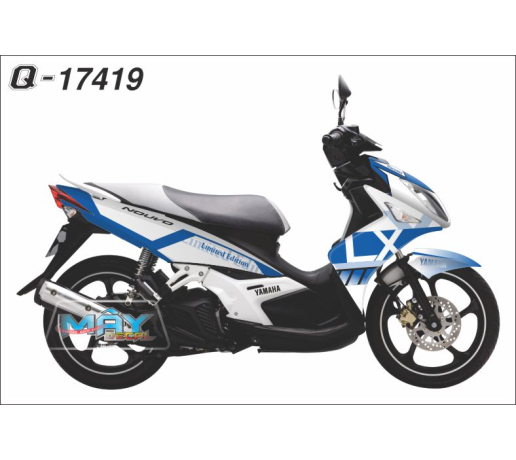 Q 17419 NOUVO LX xanh gp trang blue white duong net line