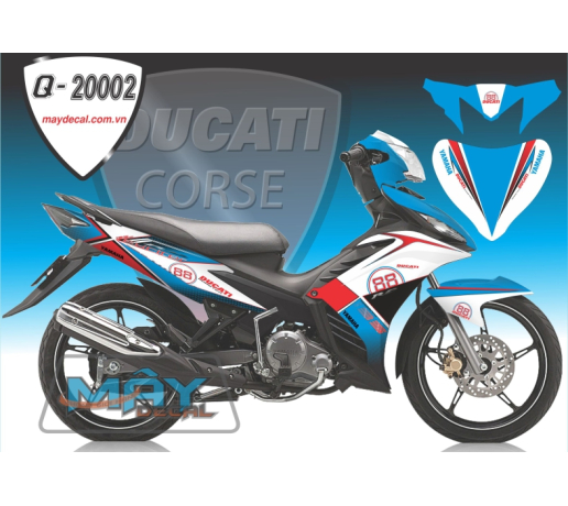 Q 20002 exciter trang xanh gp do den black red ducati logo
