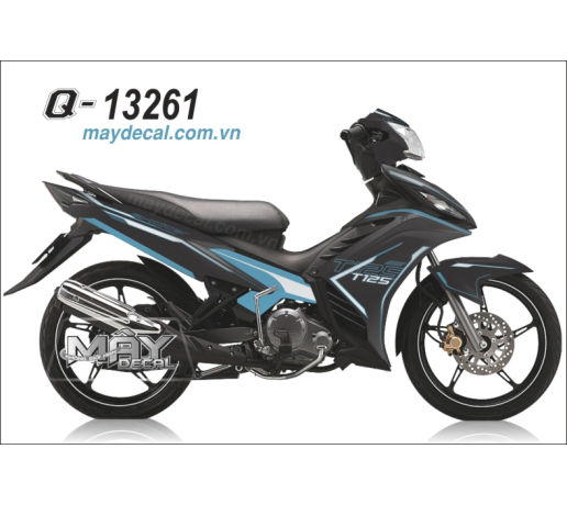 Q 13261 EX 2012 T125 den black xanh ngoc blue duong net line