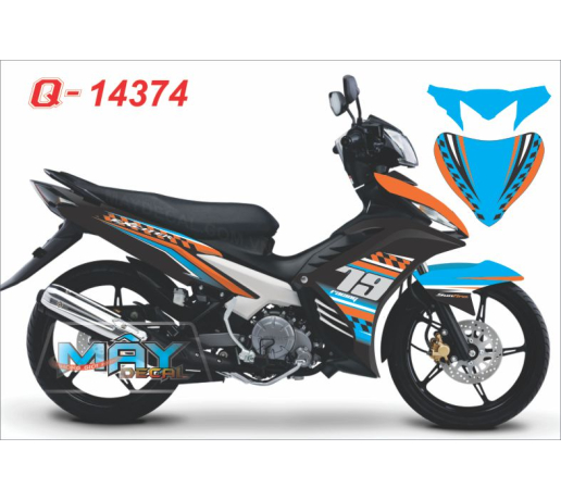 Q 14374 Exciter 2011 xanh duong cam den caro black orange blue duong net line