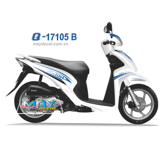 Q 17105 B - Vision 2014 young line text chu white blue trang xanh duong