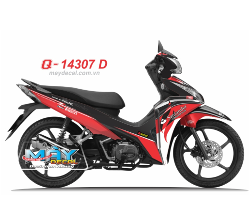 Q 14307 D - WAVE RSX 2012 santander do red black den white trang logo dau nhot
