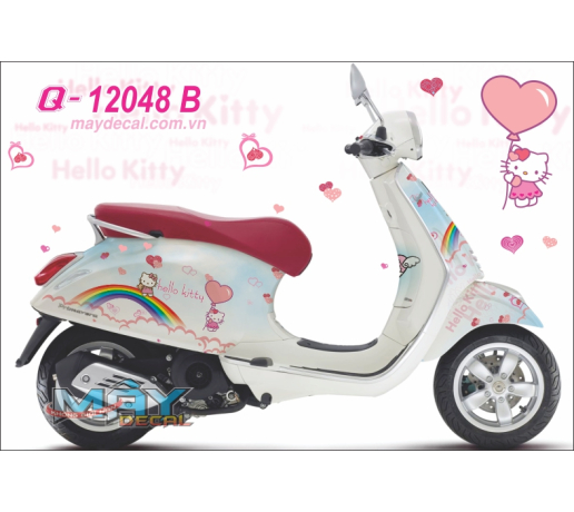 Q 12048 B Vespa 2014 hello kitty meo cat hong pink trai tim heart cau vong rainbow hoat hinh cartoon