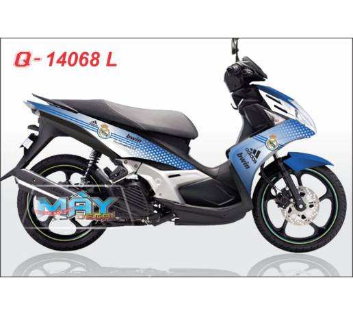 Q 14068 L - Nouvo sx xanh GP trang adidas Real marid white blue bwin the thao sport bong da banh