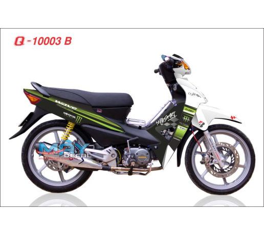 Q 10003 B WAVE monster trang xanh kawa den black green white dau vet mong tay quy cao
