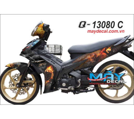 Q 13080 C EX 2010  ghost rider lua fire ma toc do quy devil den black dau lau skull