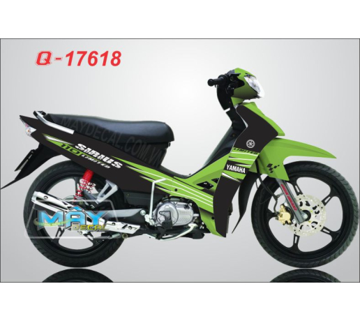 Q 17618 SIRIUS 110 limited xanh kawa la green z den black tem roi kieu soc duong net line logo