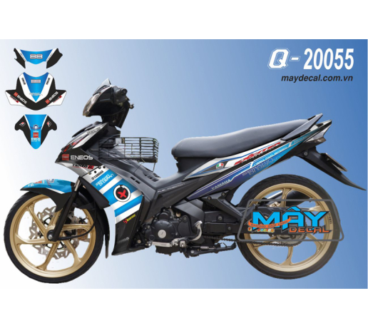 Q 20055 exciter eneos duong net line xanh duong blue trang white x