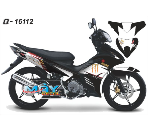 Q 16112 EX 2011 trang den black white moster quy dau cao ohlins red do